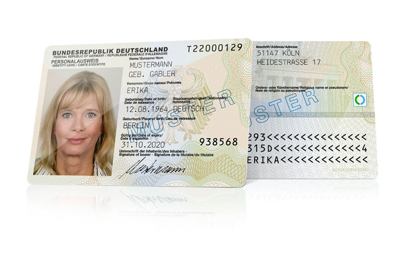 Der elektronische Personalausweis mit integrierter Online-Ausweisfunktion (eID). 